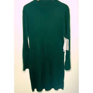 NWT Sample Madden Girl Hunter Green Ribbed Sweater Dress Size 2x Dark Academia